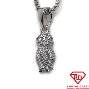 Squid with CZ Tiny charm pendant White gold